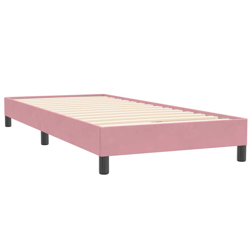 Łóżko Typu Box Spring Bez Materaca Różowe 80X220 Cm Aksamit