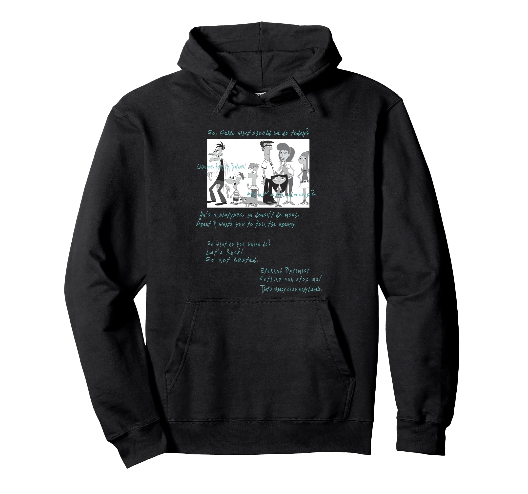 

Disney Phineas and Ferb What Should We Do Today Group Shot Hoodie