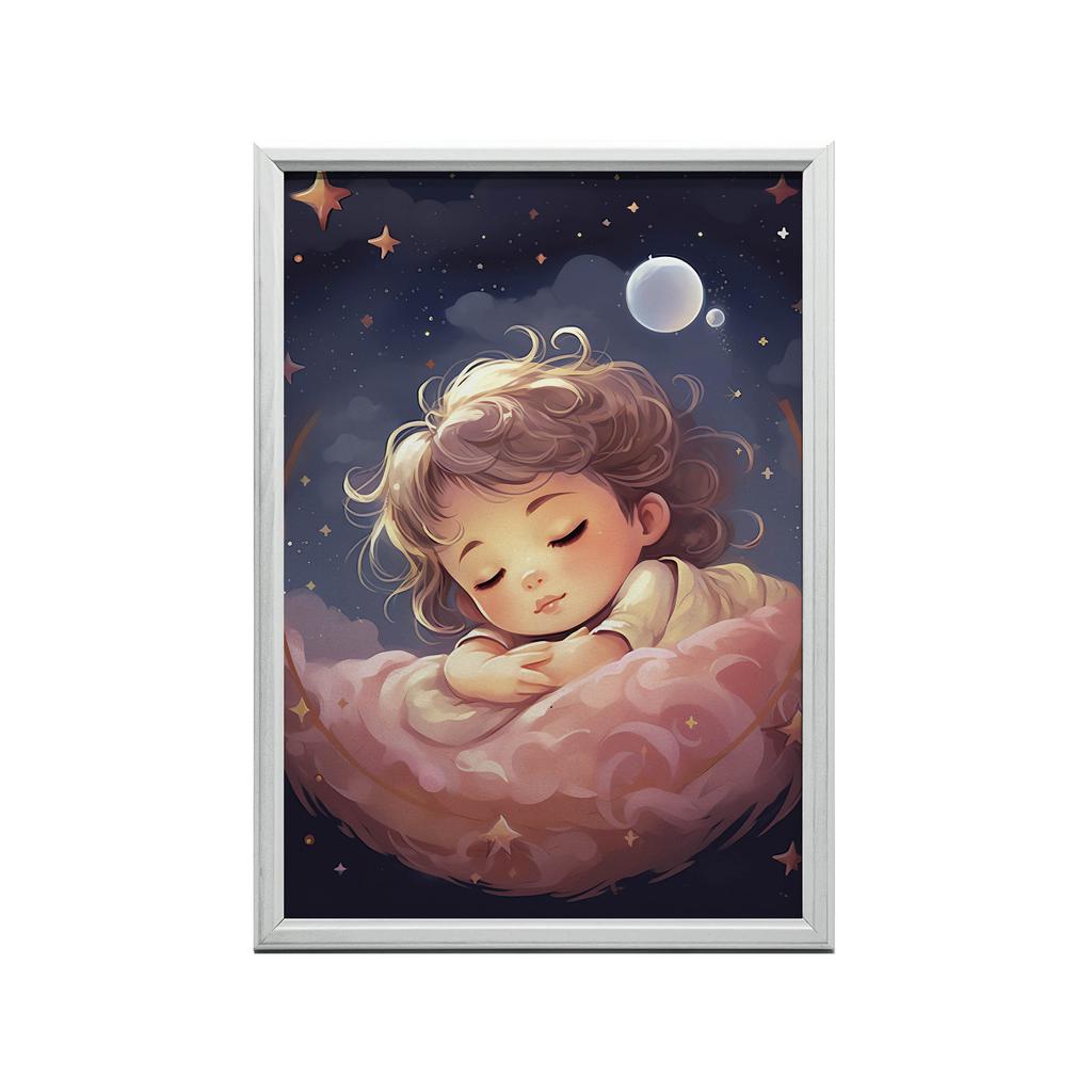 Plakat Marzenie Na Różowej Chmurze Plakat Marzenie Na Różowej Chmurze, 40X50 Cm, Rama Aluminiowa Czarna, Papier Matowy 230 Gsm