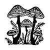 Mushroom Metal Wall Art Decoration Plant Iron Craft Silhouette Black for Home Hotel