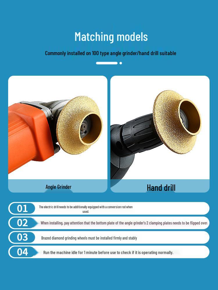 French Edge Diamond Grinding Wheel for Marble and Quartz Tile Rounding