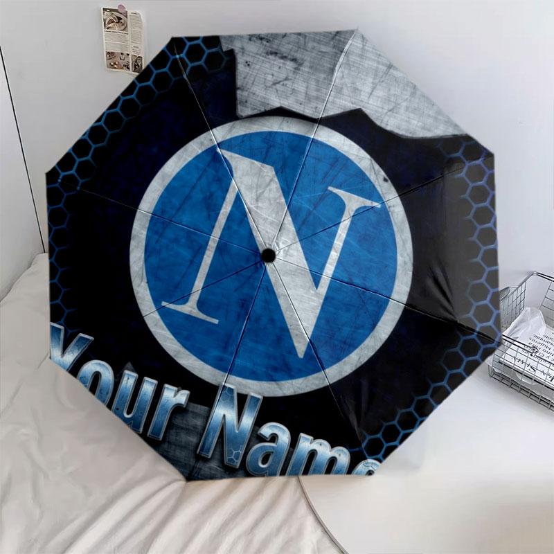 1 PC Automatic Folding Umbrella - SSC Napoli Custom Name Pattern, Portable & Foldable Design with 8 Ribs, Christmas Birthday Gifts