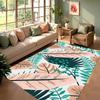 Minimalist Plants Illustrations Area Rug Geometric Line Leaves Design Modern Home Decor Carpet Soft Non-Slip Mat for Living Room