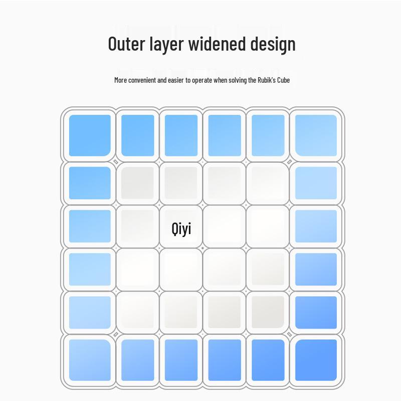 QiYi Qifan S2 6x6 Professional Rubik's Cube – Smooth 6-Layer Educational Toy Set for Kids.