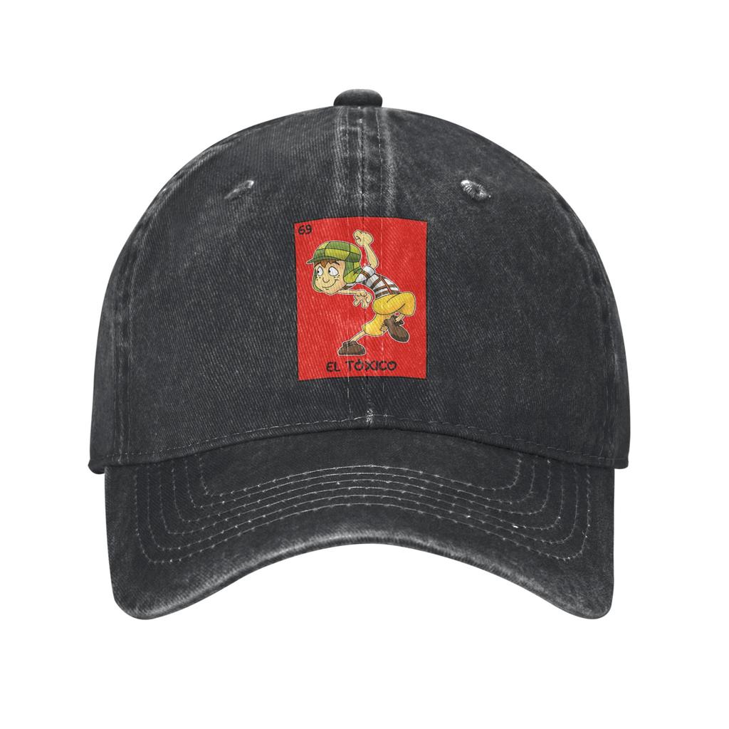 El Toxico - El Chavo Del Ocho Washed Denim Cap Casual Baseball Caps Adjustable Hat Summer Unisex Baseball Hats