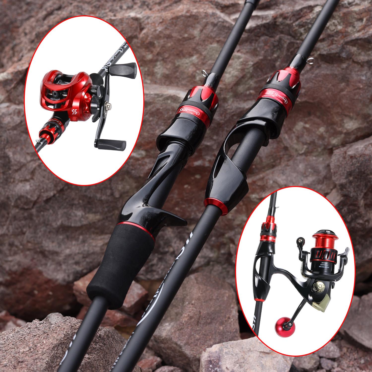 Canne à Pêche Sougayilang Speed Bass – 4 Pièces, Carbone 30T, Ultra-légère, Pour Black-bass