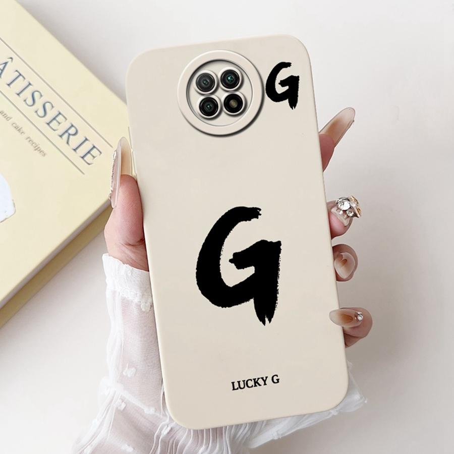 For Xiaomi Redmi Note 9T Case Soft Silicone Coque Lucky A-Z Letter Painted Shockproof Funda for Redmi Note 9 5G note9 TCover