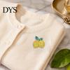 Alloy Lemon Jewelry Double Rhinestone Brooch Pin, Yellow Lapel Pin for Women Fruit Men, Badge Suit Jackets and Bags