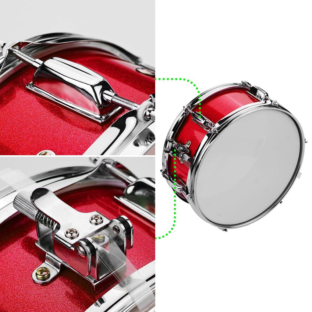 Btuty 12-inch Snare Drum Head with Drumsticks and Shoulder Strap Drum Key for Student Bands (Red)