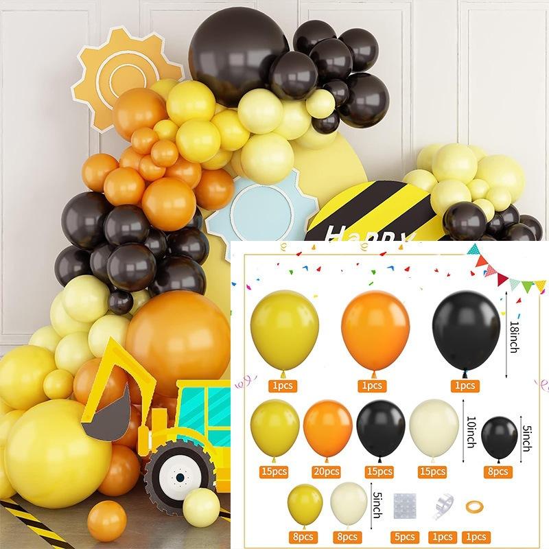 Autumn Balloon Set Orange Balloon Chain Birthday Party Arch Scene Atmosphere Birthday Arrangement