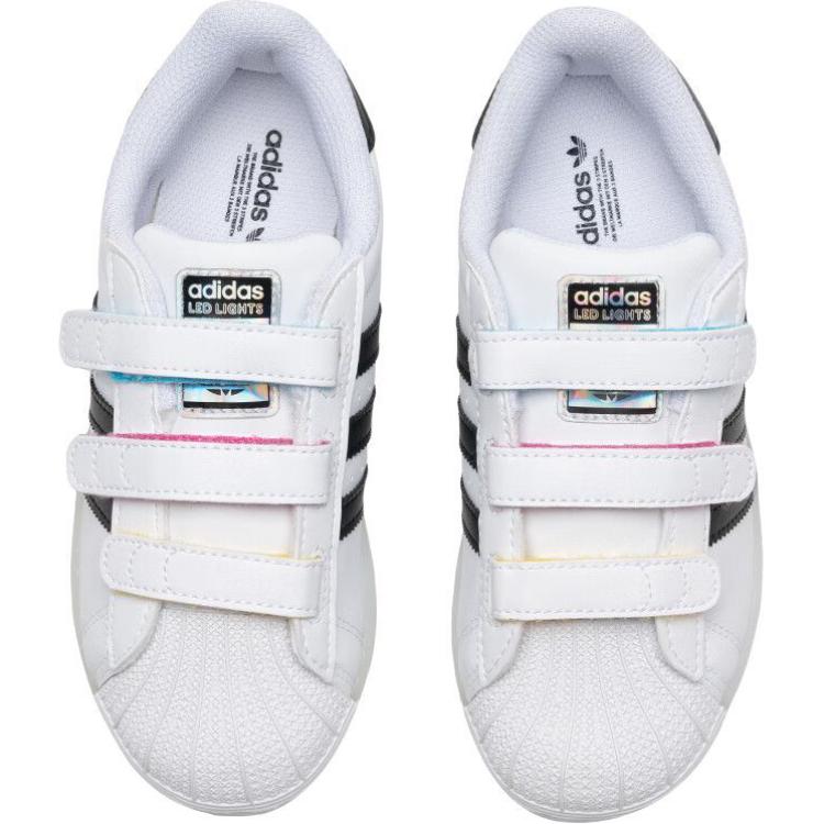 Adidas Superstar CF C LED Lights Pack - White Black Kids Sneakers Cloud-White Core-Black Sky-Rush JI0506