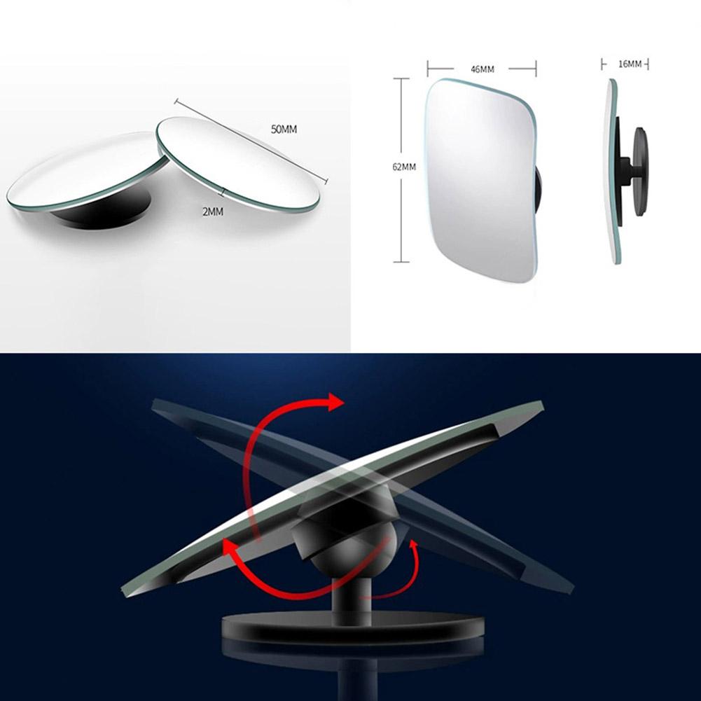  2pcs Car Rear View Mirror Full Vision 360 Degree Waterproof Rearview Wide Auto Blind Par G1B1