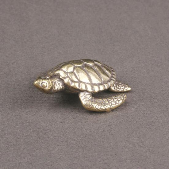 Turtle Sculpture Adorable Vivid Decorative Copper Miniature Turtle Figurine Ornament Decoration Home Supplies