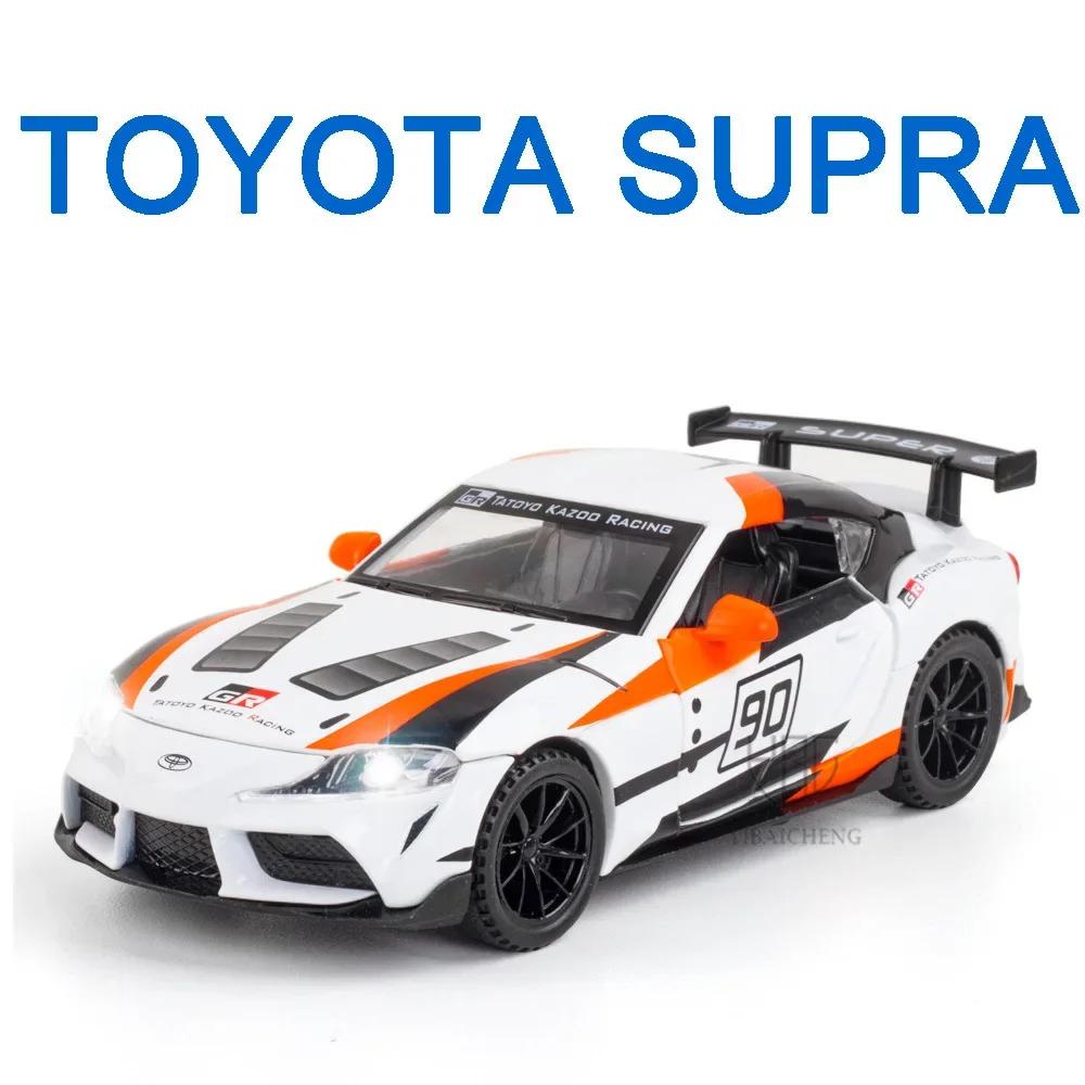 DYMNQM1 1/32 TOYOTA SUPRA GT4 Diecast Alloy Car Model Racing Car Metal Simulation Vehicles With Loght And Sound For Boy Children Gifts