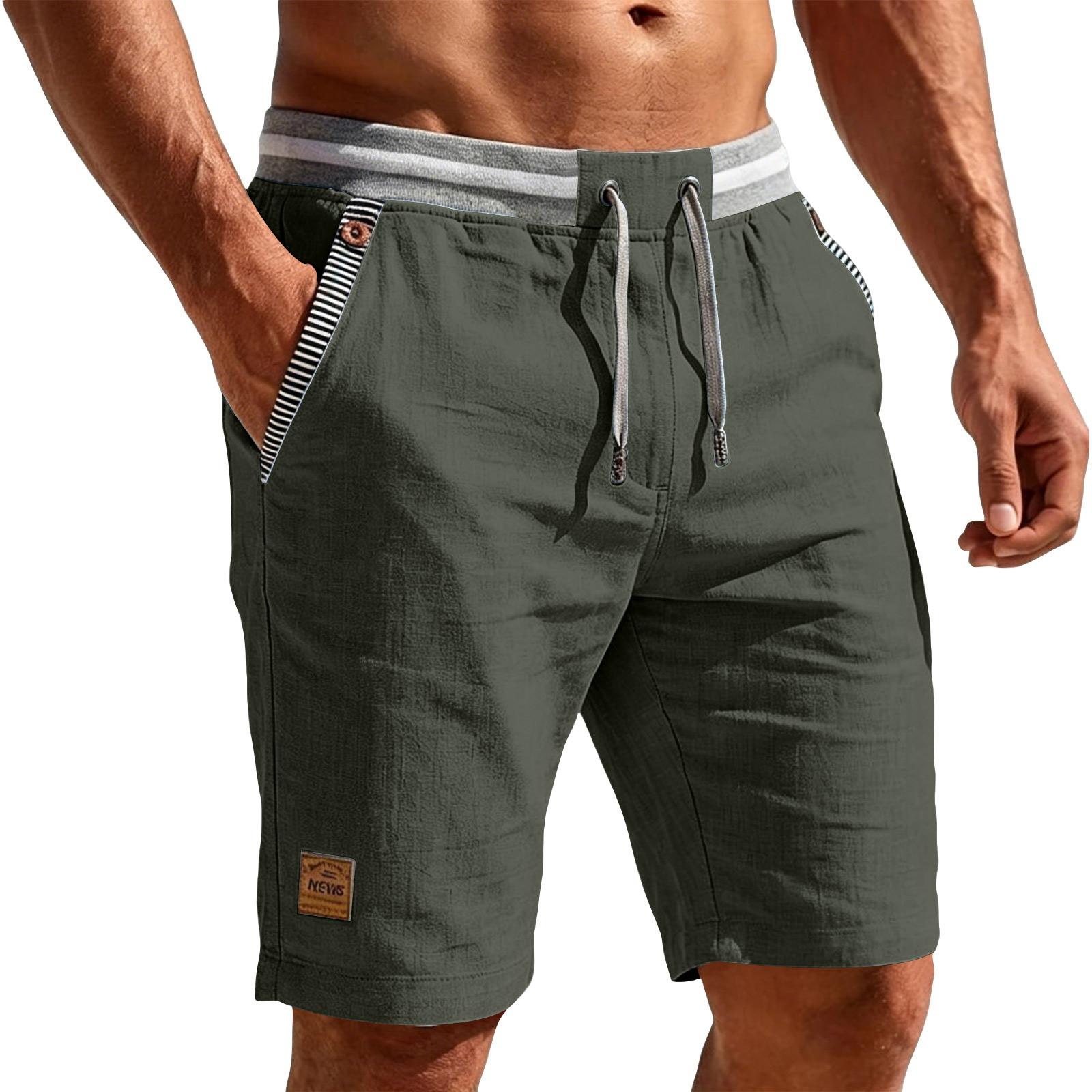 Men s  Casual Shorts Men s Elastic Waist Outdoor Sports Shorts L