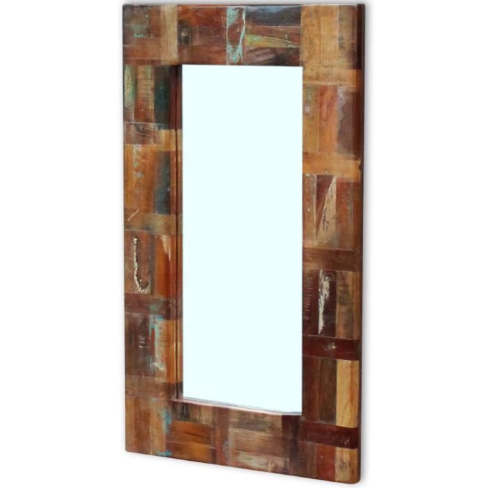 VidaXL Miroir Bois de récupération massif 80 x 50 cm
