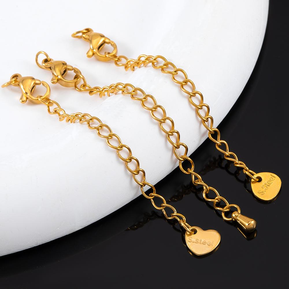 5pcs Extension Tail Chain with Lobster Clasps Stainless Steels Extended Chain for DIY Bracelet Necklace Connector Jewelry Making