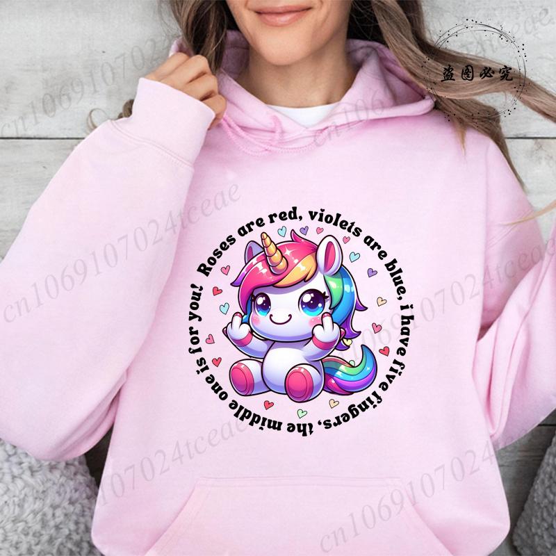 Women Hoodies Funny Unicorn Sarcastic Print Hoodie Fashion Clothing Casual Female Sweatshirts Funny Unicorn Fashion Streetwear
