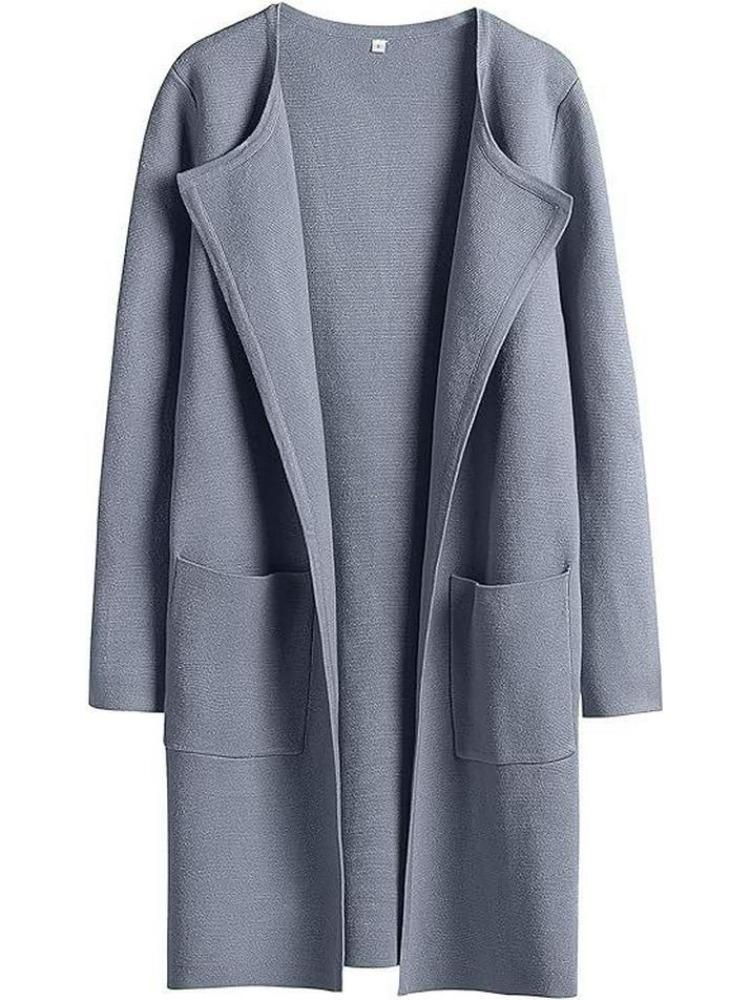 Women American Style Casual Lapel Coat Woolen European