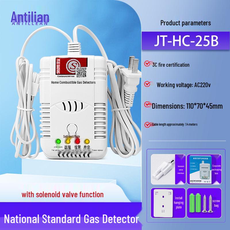National Standard 3C Gas Leak Detector for Kitchen - Certified Alarm for Coal, Natural, and Liquefied Gas.