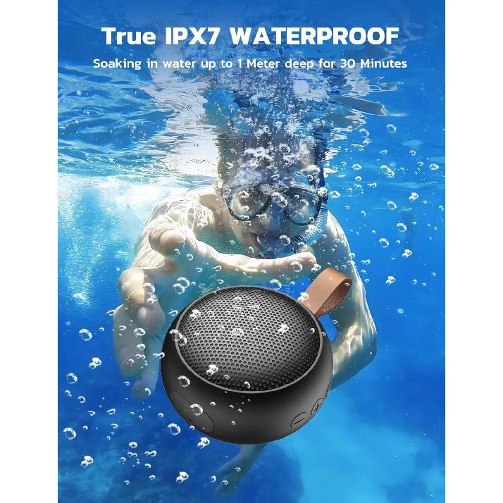 Haut-parleur Bluetooth portable, IPX7 étanche petit haut-parleur de douche sans fil Bluetooth avec son puissant, prend en charge carte TF/micro intégré