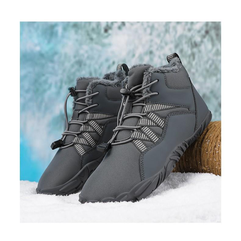 Men's Winter Non-slip Lace-up Cotton Snow Boots, Mid-top Sport Style, Couple's Edition.
