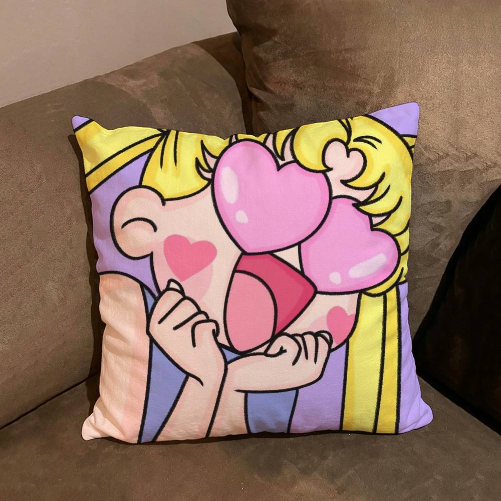 ailor Moon Anime Usagi Tsukino Pillow Case For Home Bedroom Car Office Decoration Living Room Sofa Cushion Cover Suitable