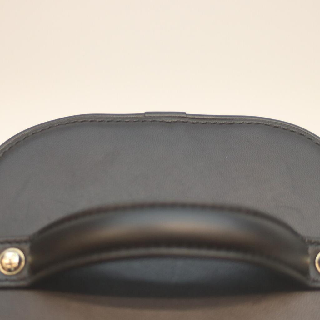 Chanel No. 28 AS0323 Black Lamb GHardware Top Handle 2-Way Vanity Shoulder Bag blackUsed