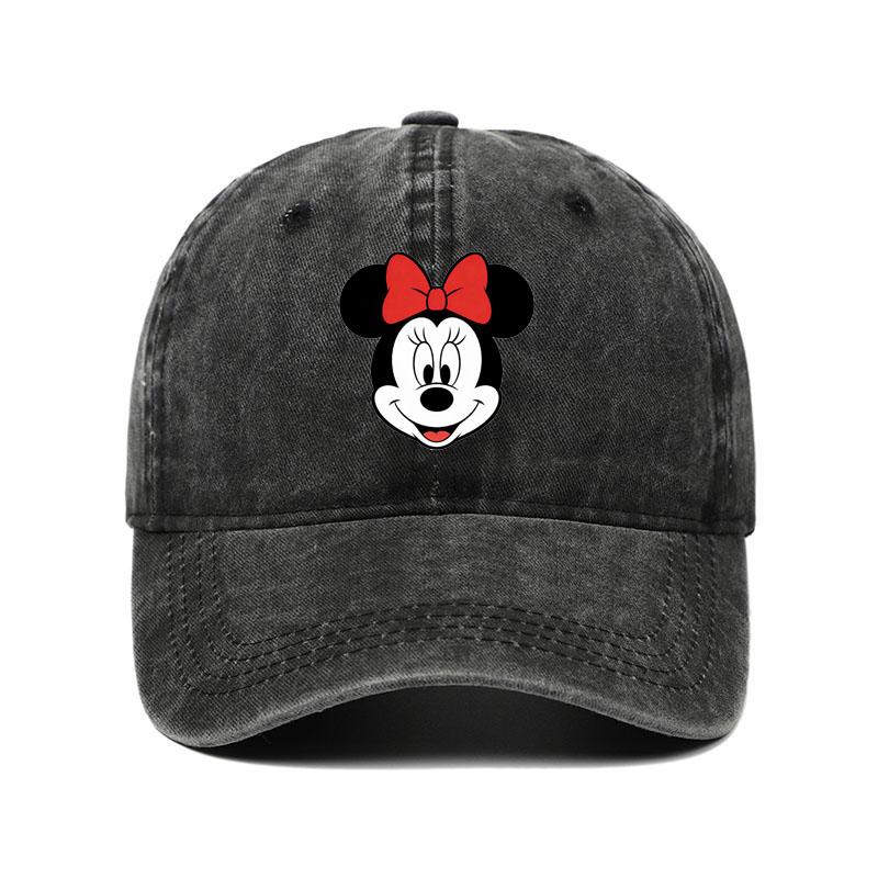 Retro Washed Mickey Mouse Print Baseball Cap Men Women Vintage Kpop Snapback Cap Adjustable Breathable Trucker Hat Sunscreen Hat