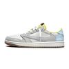 Travis Scott X Air Jordan 1 Light Gray Sky Blue Low Top Vintage Basketball Shoes Unisex Gray DZ4137-700(Team1868-)