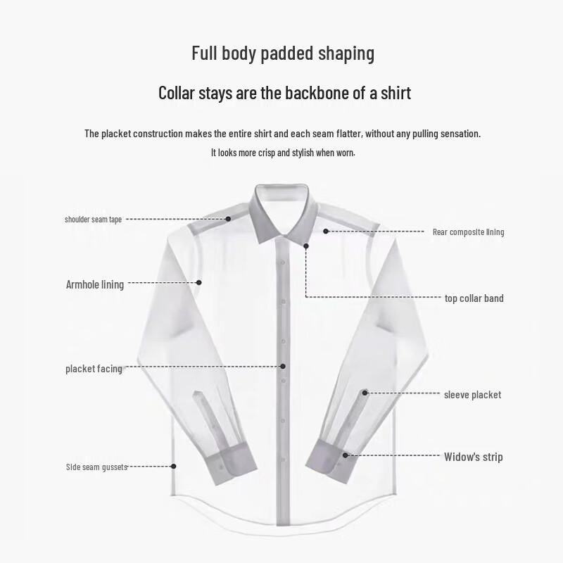 Zhuangji Men's Premium 200-Thread Count DP Wrinkle-Free Cotton Shirt