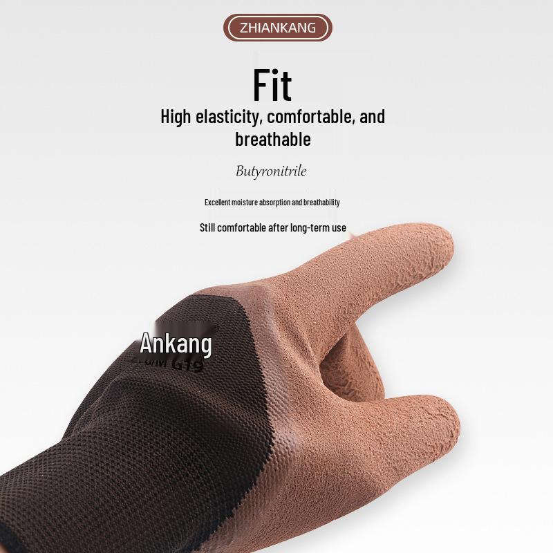 Foam Grip Non-Slip Latex Work Gloves for Men & Women - Breathable, Wear-Resistant Rebar Construction Safety Gloves