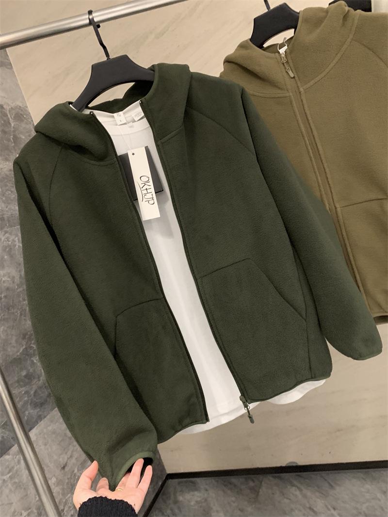

Men s Heavyweight Fleece-Lined Hooded Jacket: Cozy Double-Sided Fleece for Winter. 3XL зелений