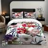 Elegant Flower Design Theme Pattern 3D Printed Duvet Cover Set Abstract Art Style Bedding Set Soft Comfortable Quilt Cover Set