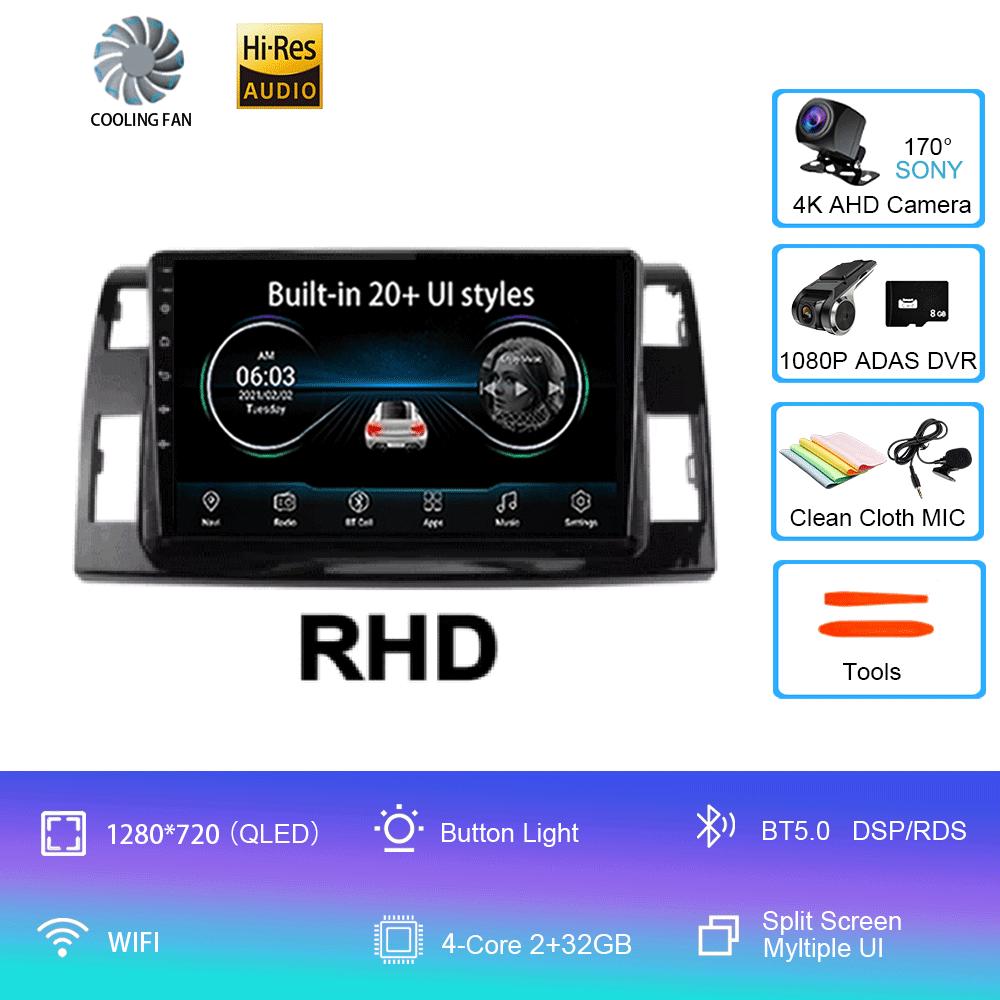 Android 14 For Toyota Previa 3 III XR50 Estima 2006 - 2019 Multimedia Blu-ray QLED Screen Navigation GPS No 2 Din Player