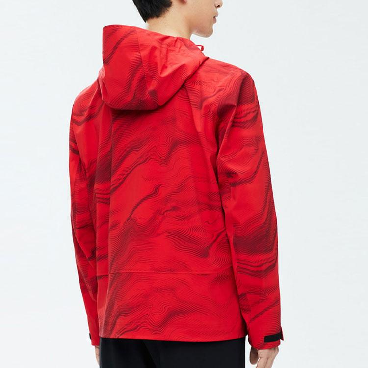 Anta Full Print Zip-Up Hooded Jacket Men Jackets Classic-Red 152337621-2