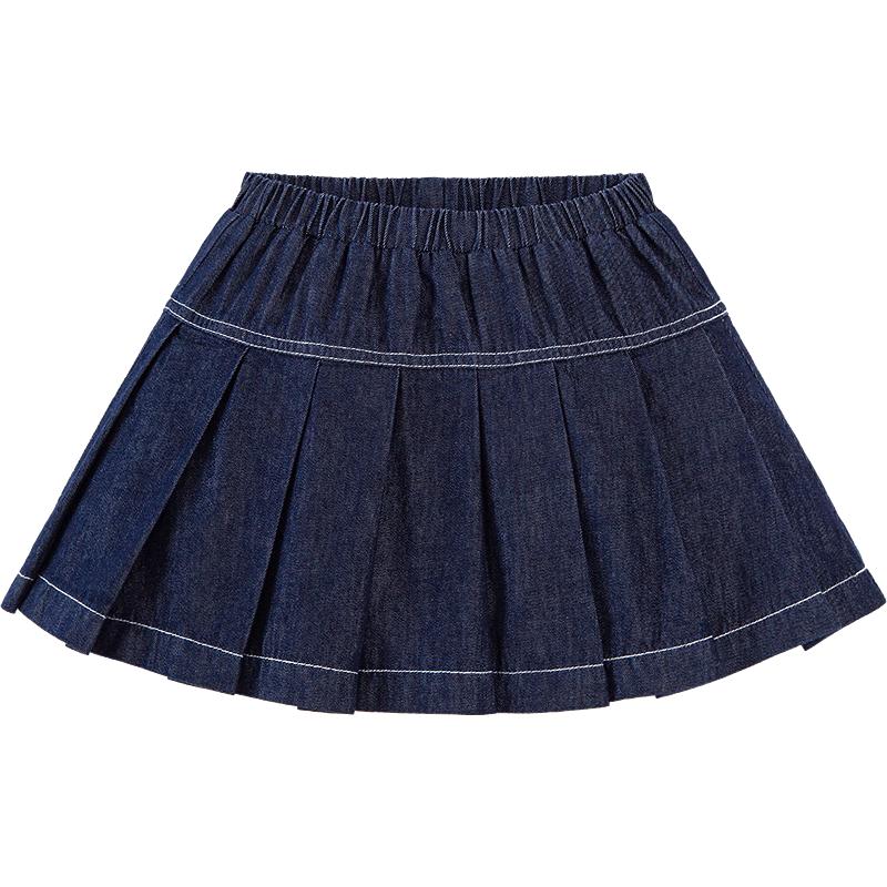 minibala Girls  Preppy Denim Pleated Skirt 90