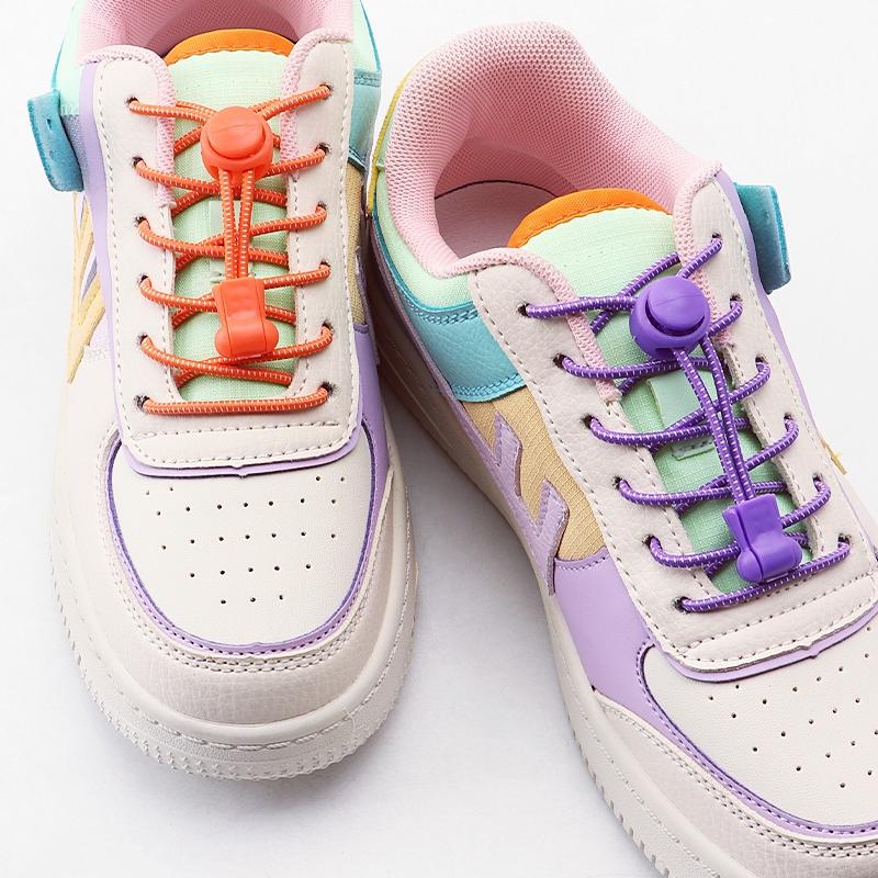 2Pair Elastic Shoelaces Without Ties Lock Shoelace Sneakers No Tie Shoe Laces Kids Adult Round Quick Laces Shoe Accessories