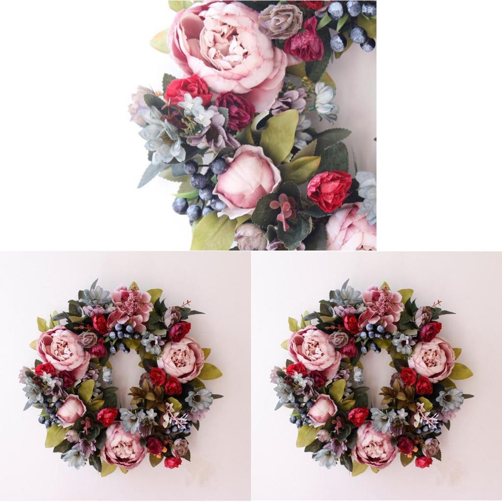 Vintage Peony Wall Decor With Silk Flowers For Home Entryway And Wall Art