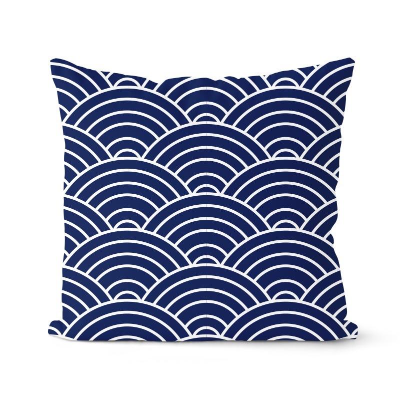 Navy Blue Cushion Geometric Pillowcase Decorative Pillow Home Decor Throw