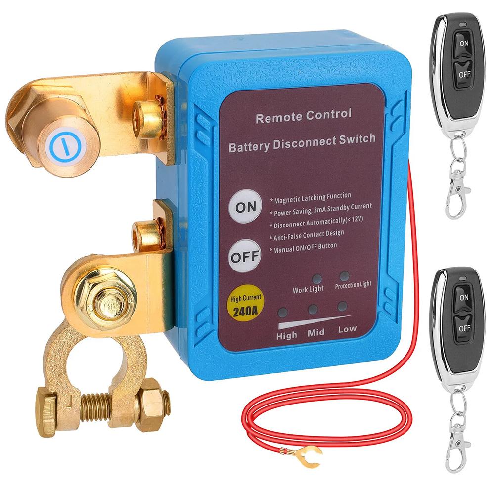 

Battery Disconnect Power Switch 12V 240A Kill Switch With Display Shut Off Cut Off Control Switch With Remote For Car Boat синій