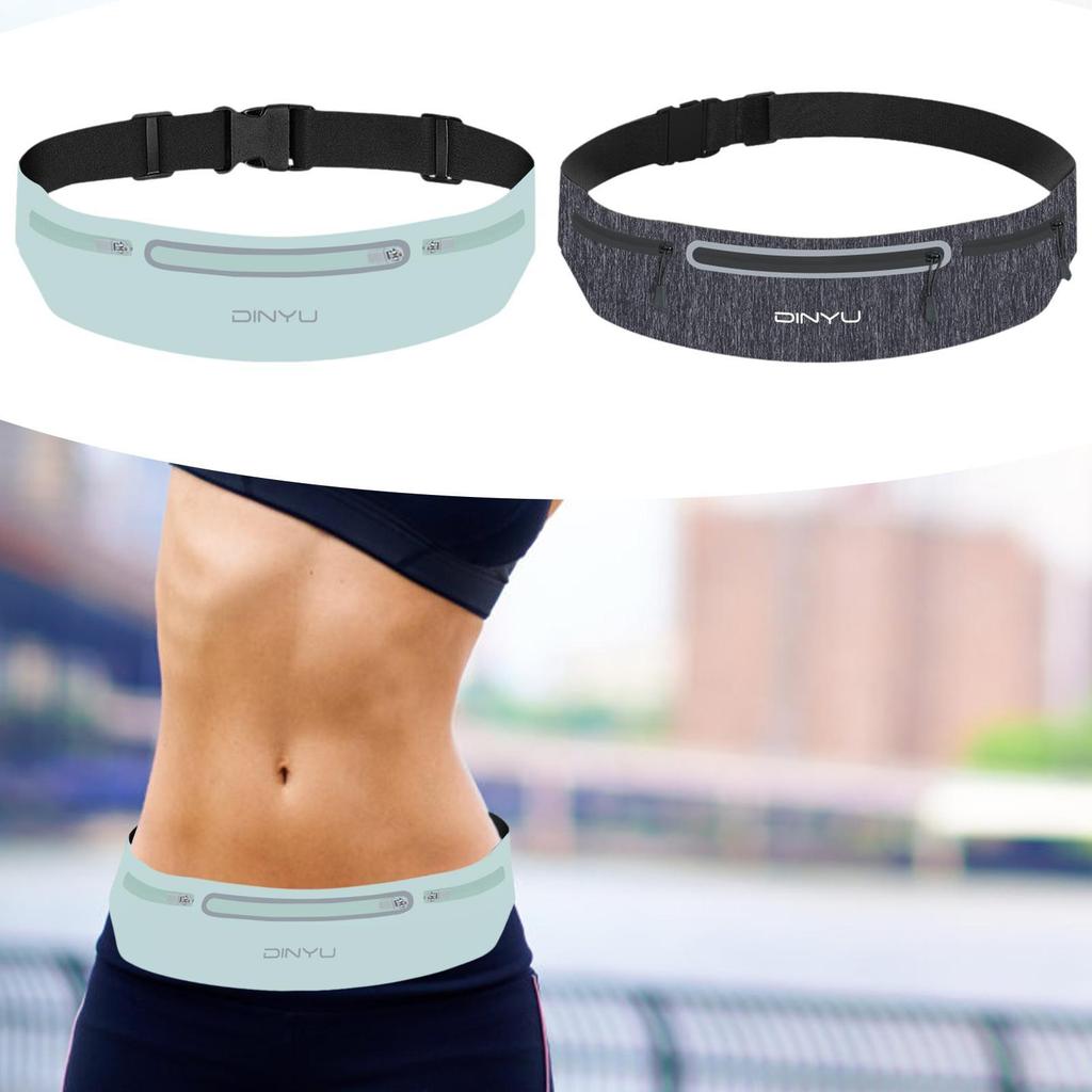 Running Belt Fanny Pack with 3 Zipper Pockets Quick Release Adjustable Strap Waist Bag for Gym Outdoor Jogging Cycling Riding