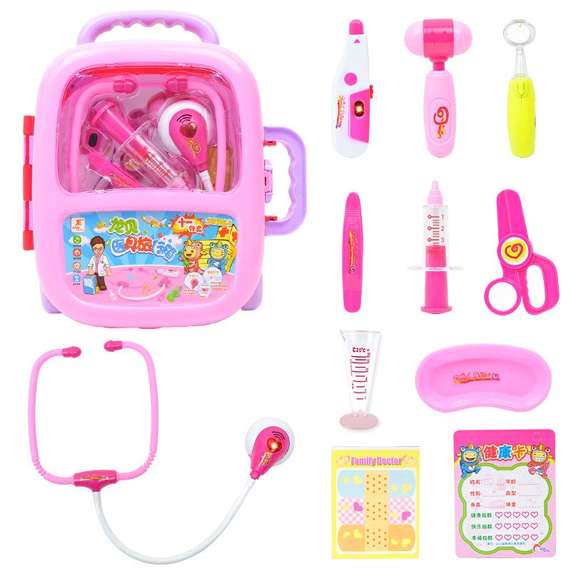 

Звук и свет Детский симуляционный стетоскоп Игрушка Доктор Игровой домик Чемодан с выдвижной ручкой Портативный медицинский набор Игрушка