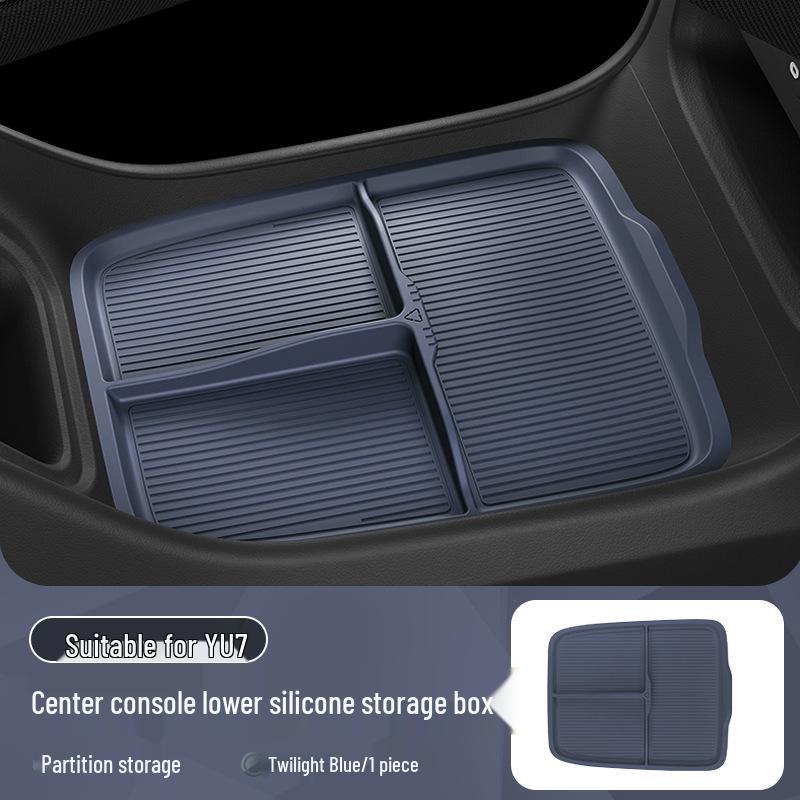 Xiaomi YU7 Armrest Box Silicone Pad & Storage Organizer for Car Interior