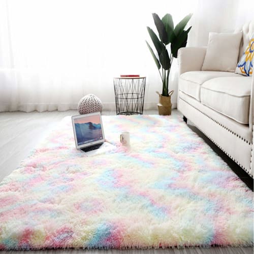 SpyFlyLie Washable Nordic Rectangular Rug, Extra Thick Pile, Approx. 4.0cm, Dust Mite Resistant, Anti-Slip, Antibacterial, Odor Resistant, Fluffy, Sui