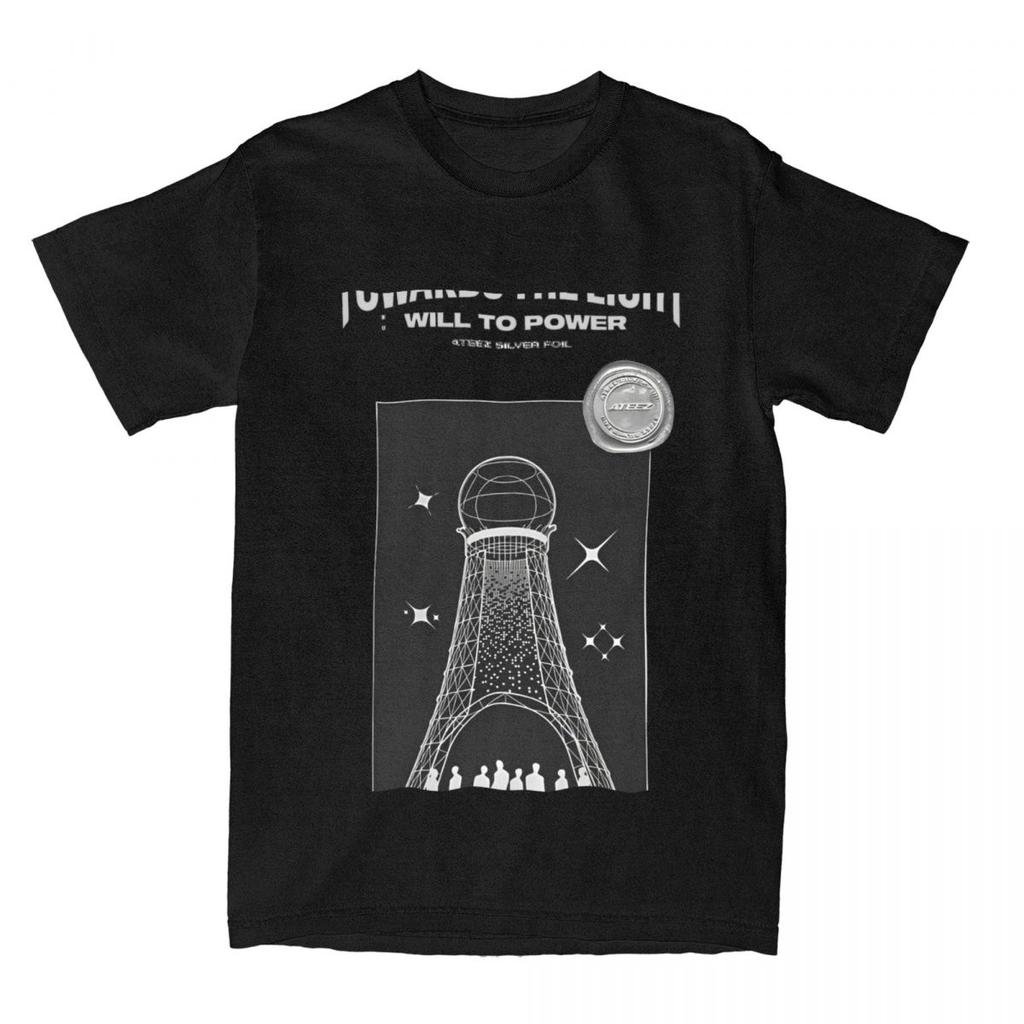 Korean Kpop 2025 Ateez World Tour Towards The Light: Will To Power T Shirts Short-Sleeve Classic Tops Cotton Oversize Top Tees