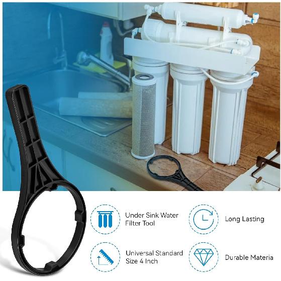 2 Pcs Water Filter Housing Wrench Works with 4" Filter Housing Compatible with W-ATTS WR-100 Water Filter Housing Wrench Fits for Water Pur
