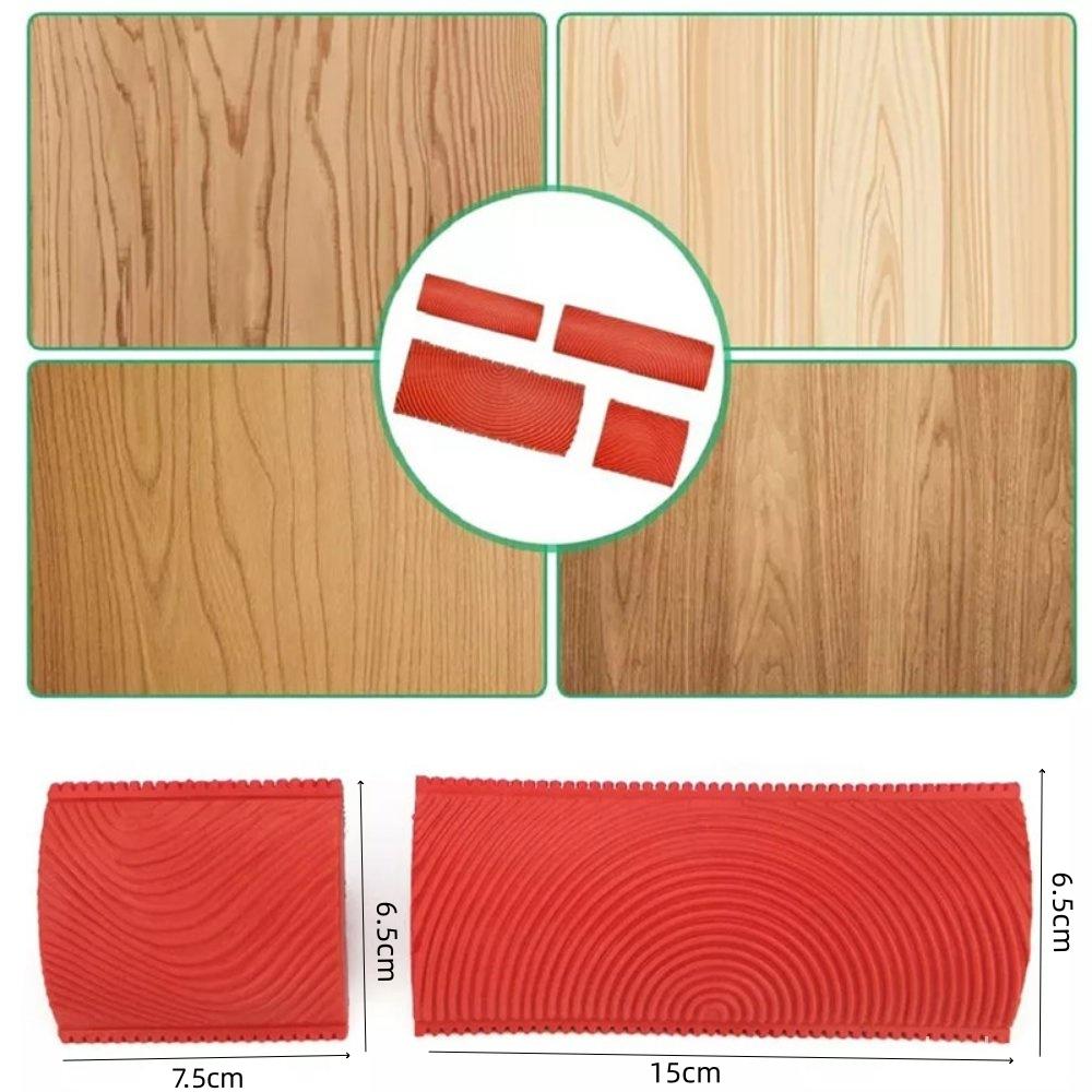 New DIY Wall Painting Machine Rubber Texture Paint Roller Furniture Imitation Wood Art Wall Painting Tools Home Decoration