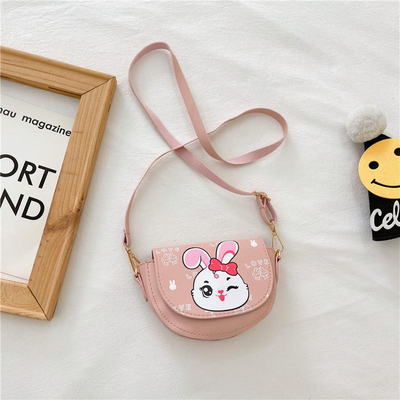Bolsa Transversal Adorável para Crianças com Design de Coelho de Desenho Animado Fofo em Material PU Macio