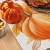 Bonhause Fall Pumpkin Leaves Table Runner 13x90 Inch Orange Buffalo Plaid Autumn Thanksgiving Harvest Kitchen Dinning Table Decoration for Indoor